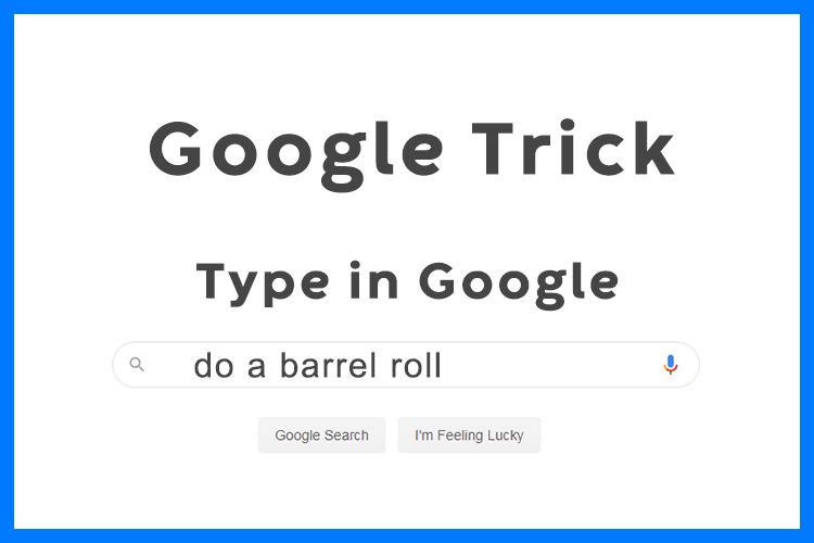 Play Do a Barrel Roll Google Tricks - elgooG